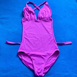 Magenta cross back one piece swimsuit - Large